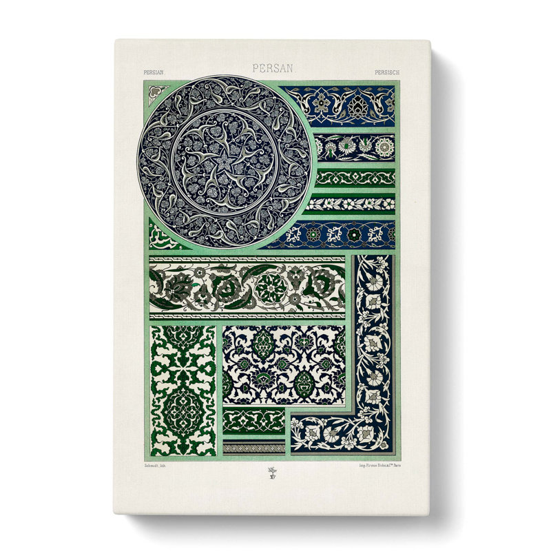 A Beautiful Persian Pattern by Albert Racinet - Wrapped Canvas Print, 91cm H x 60cm W x 3cm D