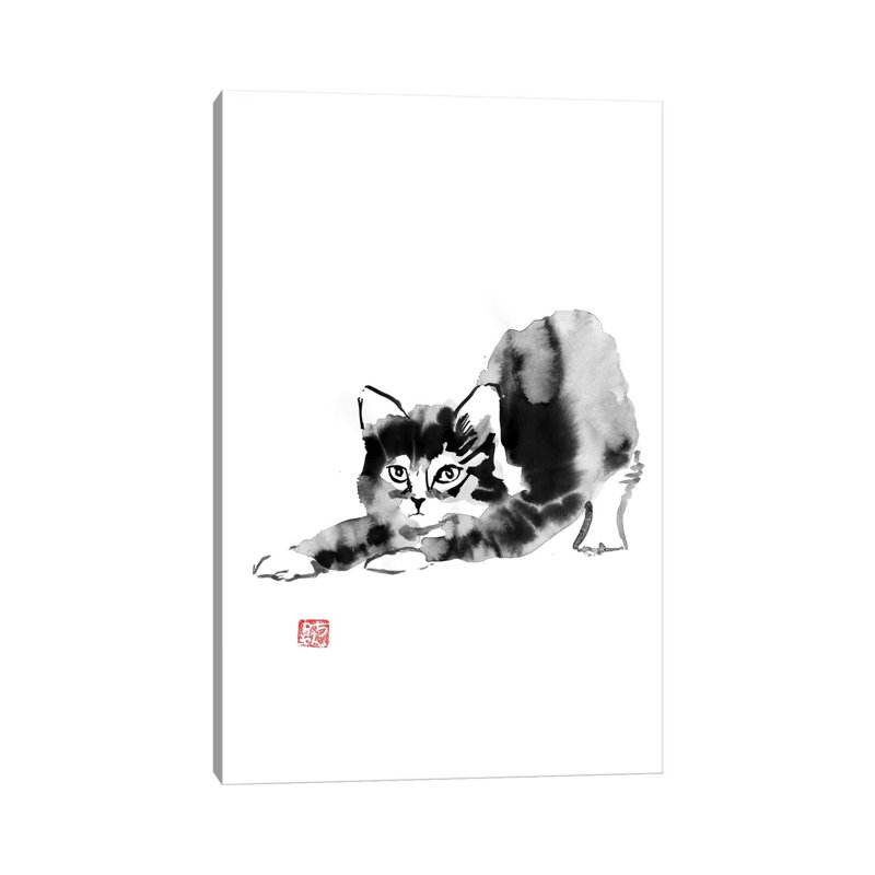 «Morning Cat» par Péchane - impression sur toile tendue, H 40 po x l 26 po x P 1,5 po