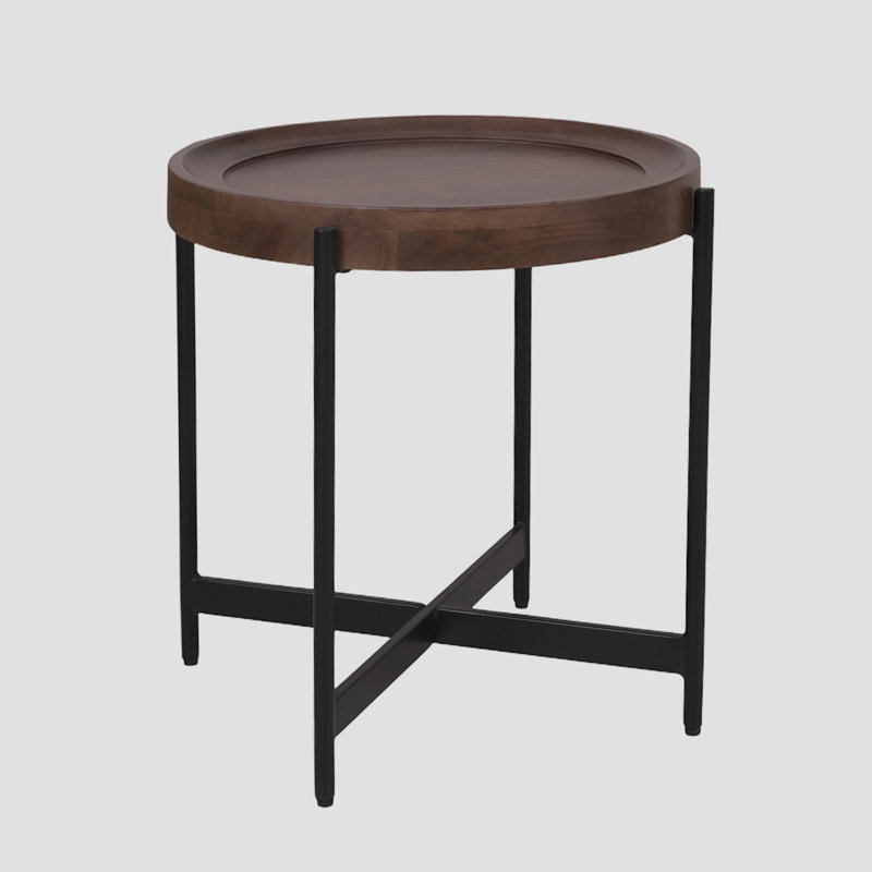 Beadnell Solid Wood Top End Table, Walnut