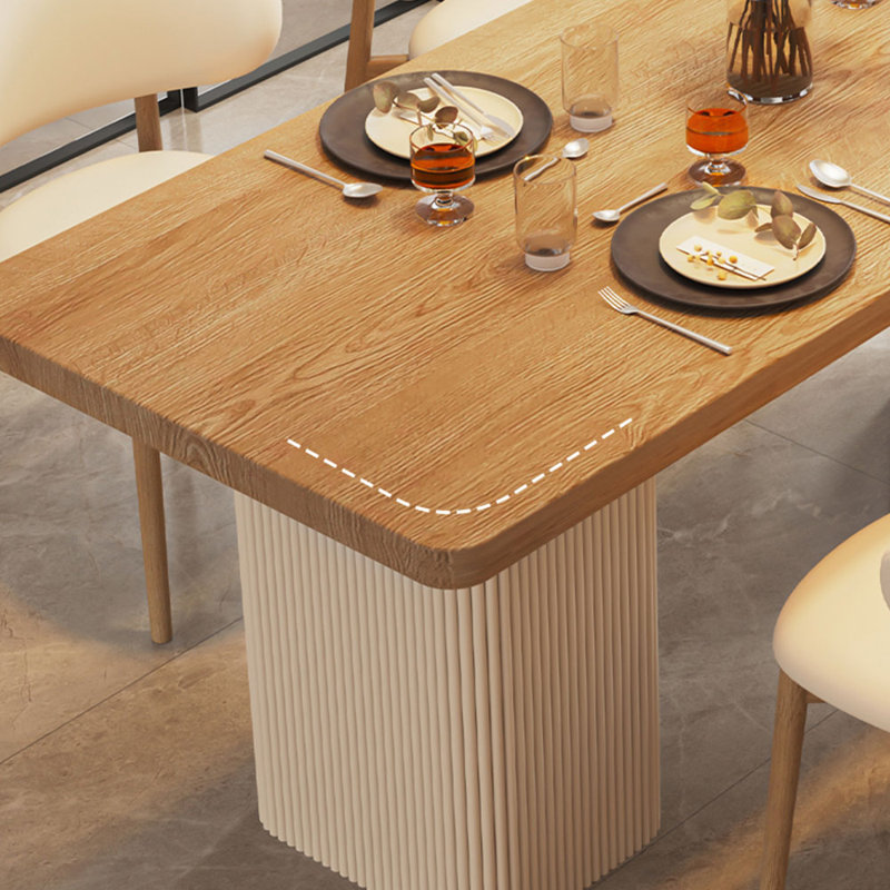 Une table de salle à manger en bois massif crème qui économise de l'espace, H 29,52 po x L 70,86 po x l 31,49 po