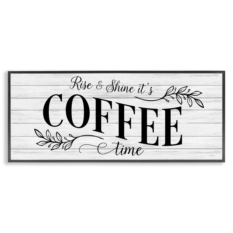  «Rise & Shine Coffee Time», estampe numérique de Natalie Carpentieri, H 10 po x l 24 po, Giclée encadrée noir minuit
