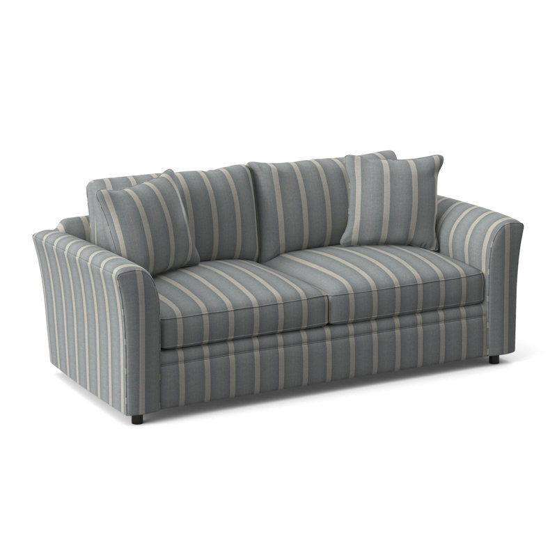 Northfield 85'' Upholstered Sofa, Light Blue and White Stripe; 0256-54