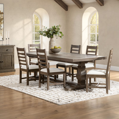 Caleb 7-Piece Reclaimed Pine Dining Table Set