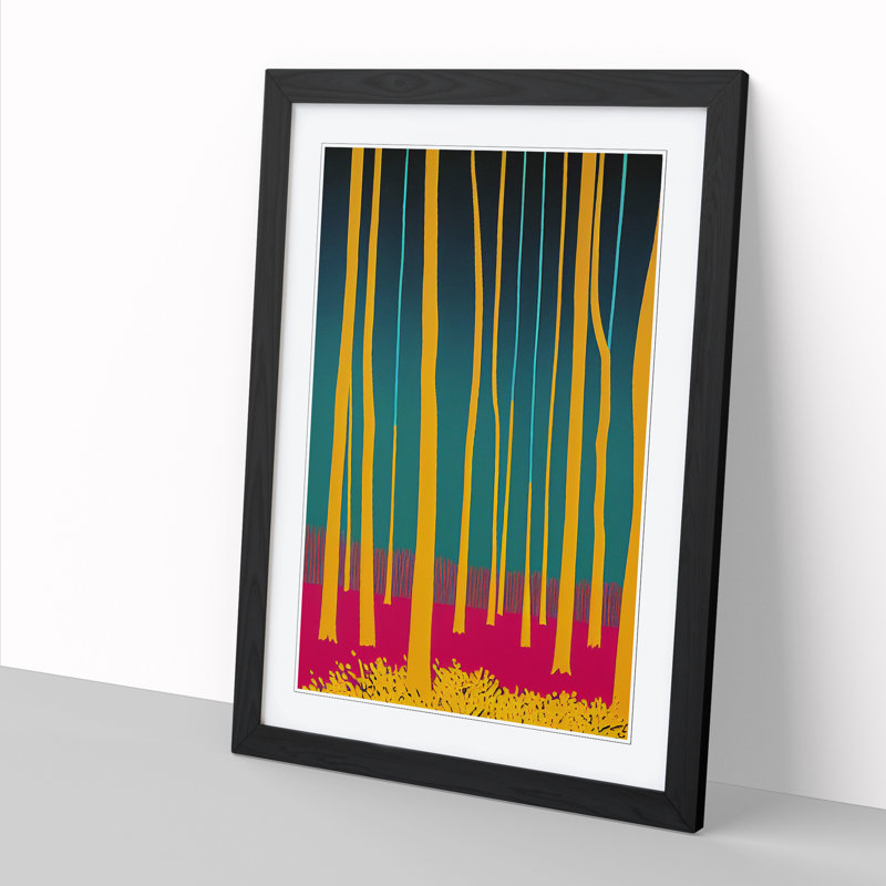 Spring Forest Abstract Vol.2 - Single Picture Frame Print, 34cm H x 25cm W x 2cm D, Black