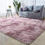 Tapis rose à poils longs Darric-644841029