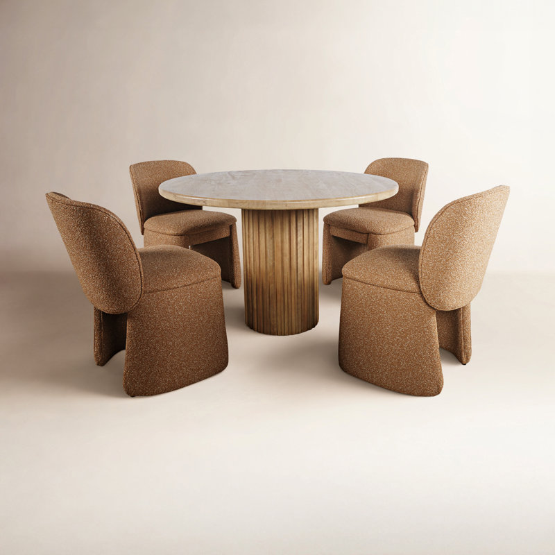 Ensemble de salle à manger moderne avec chaises rembourrées Kary Breck