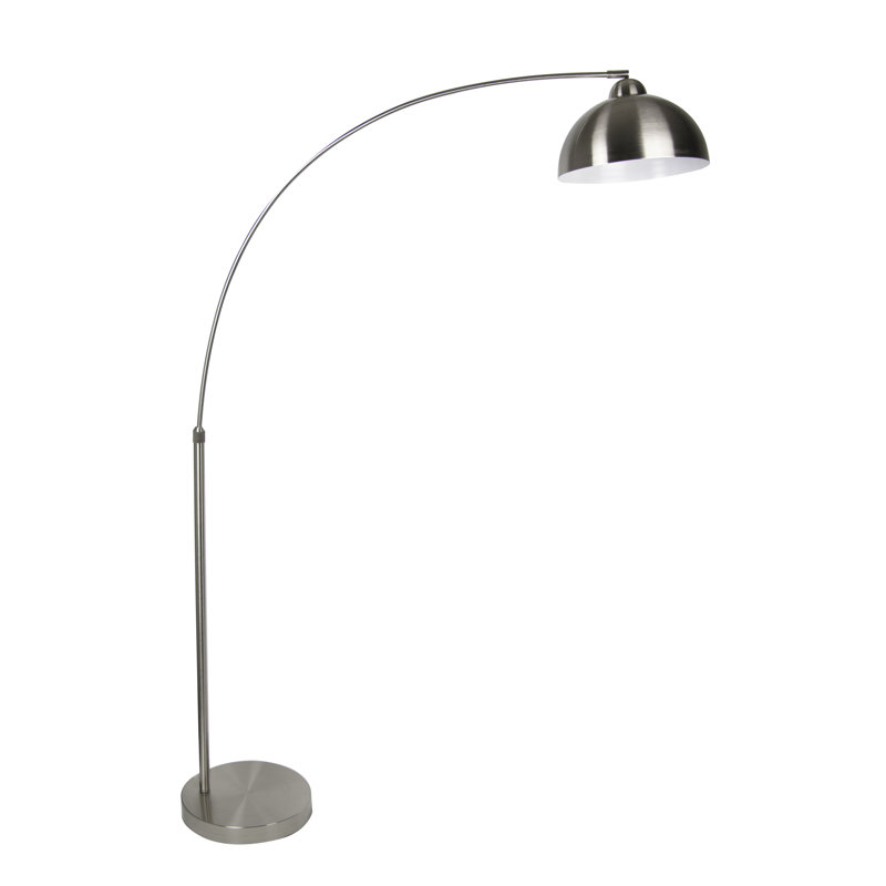 Lampe sur pied arquée 69 po Lahla, Nickel brossé
