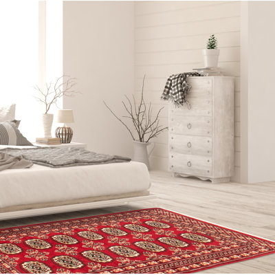 Malayka One-of-a-Kind 2'6" X 3'11" New Age Wool Area Rug in Dark Red