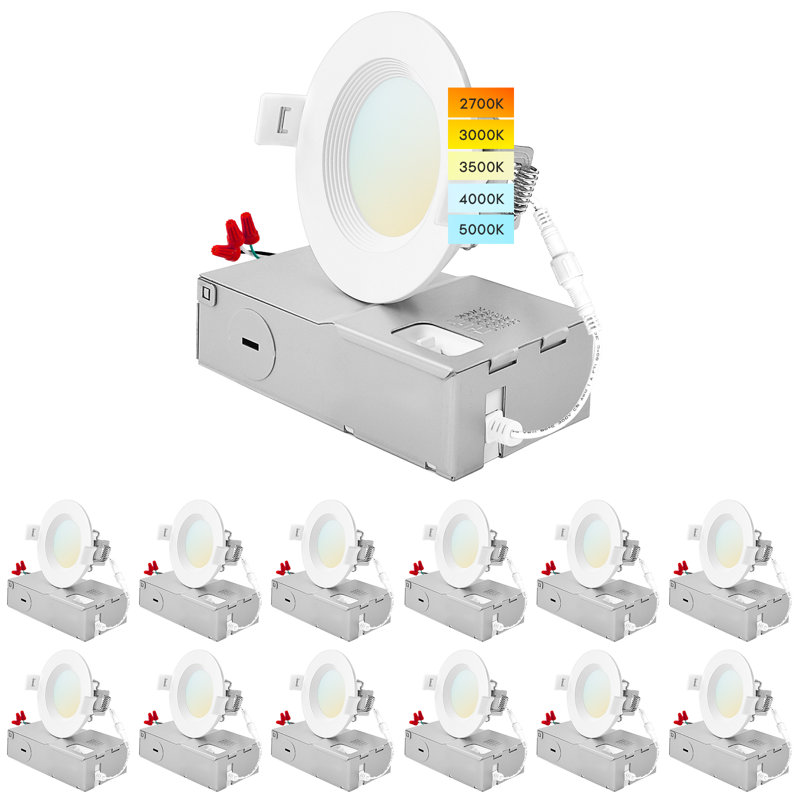 3'' Selectable Color Temperature 6 Watt Dimmable Air-Tight IC Rated LED Canless Recessed Lighting Kit