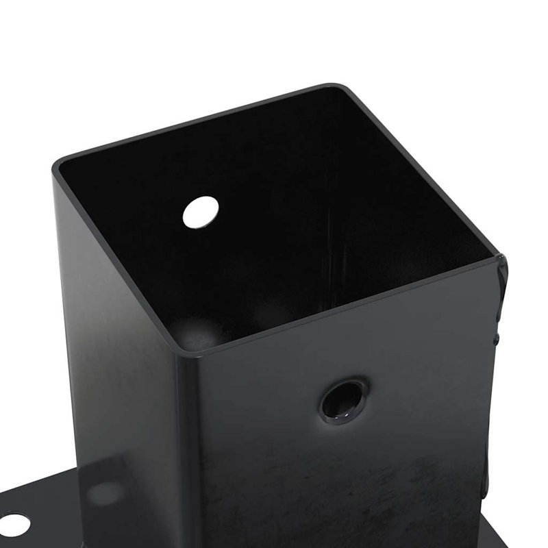 Post Bases Square 12 Pcs Anthracite Powder-Coated Steel, Anthracite