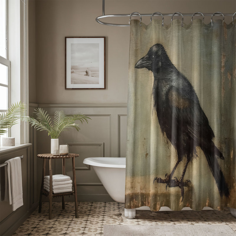Rideau de douche haut de gamme Crow, H 74 po x l 71 po