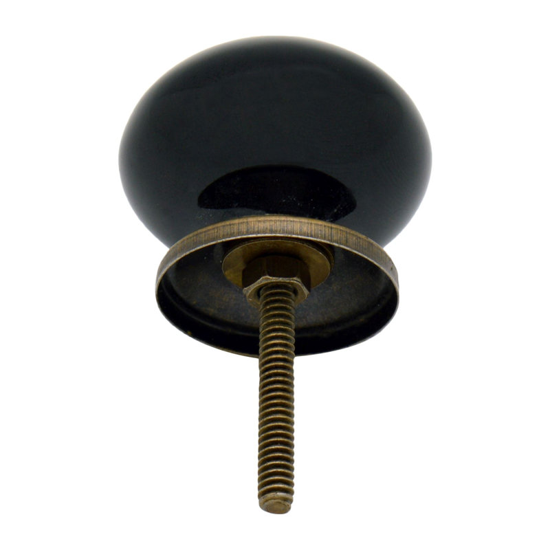 Nicola Spring - Round Ceramic Cabinet Knobs, Black