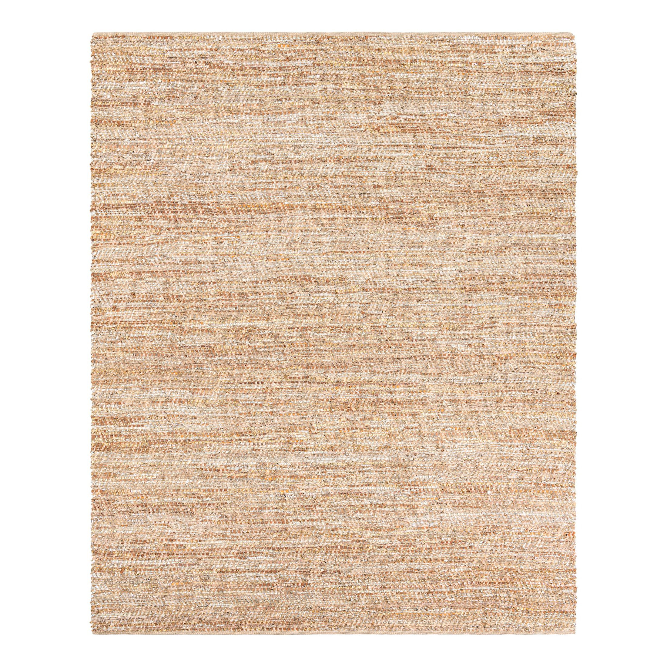 Unique Loom Leather Metallic Jute Unique Bling Hand Braided Beige ...