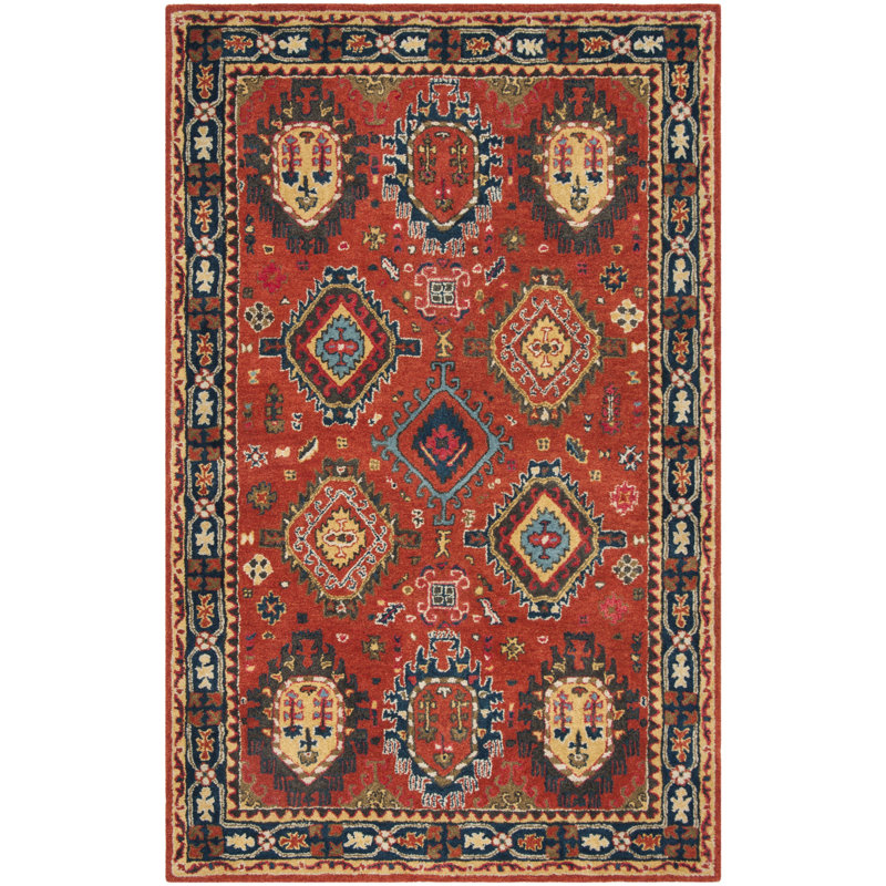Tapis oriental en laine touffeté à la main Donnald, Rectangle 3 pi x 5 pi