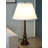 Bronze Table Lamp - Classic Retro-Modern Style With Linen Shade And Pull Chain Switches