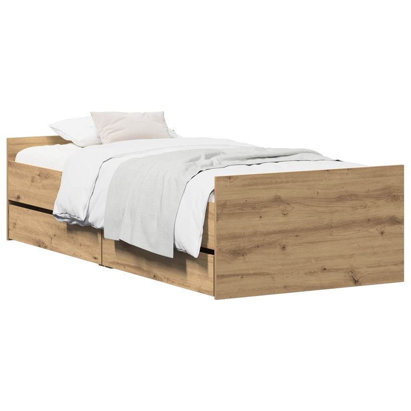 Bed, European Single (90 x 200 cm), Artisan Oak