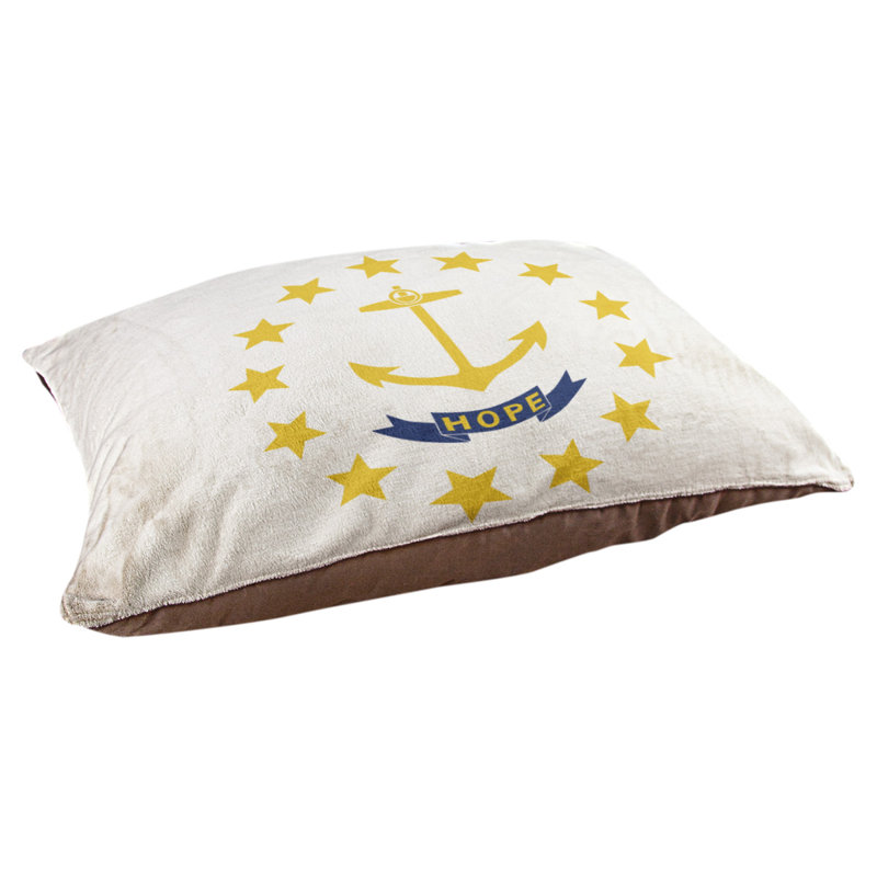 Coussin concepteur island flag rhode Burien, L 19,5 po x l 29,5 po, Marron foncé