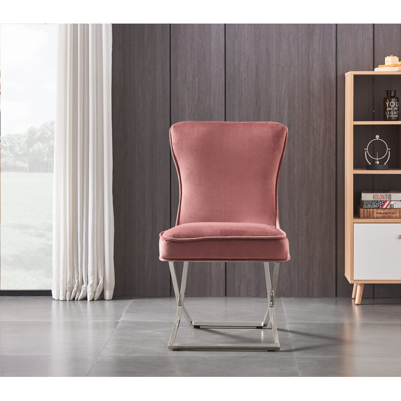 Yvelines Modern Velvet Dining Chairs - Ergonomic Velvet Upholstered Back with Stainless Steel Frame - Side Chair for Kitchen Living Room Dining Room