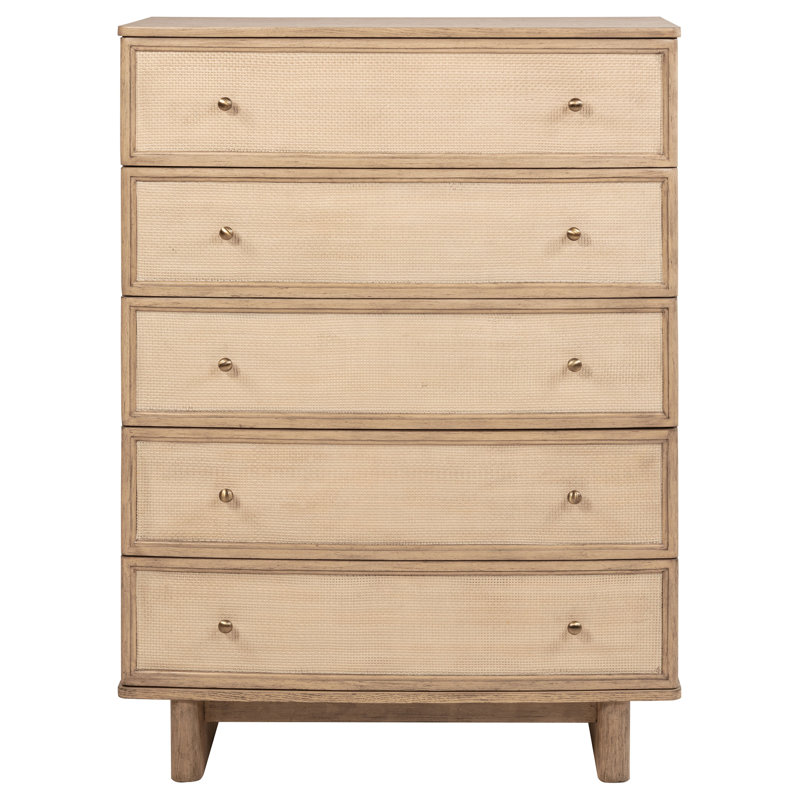 Commode de chambre à coucher à 5 tiroirs Kailani