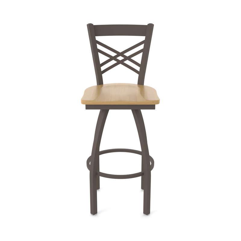 Tabouret tournant 820 Catalina, Bronze, Bois - Érable naturel, Très grand (assise de 36 po de hauteur)