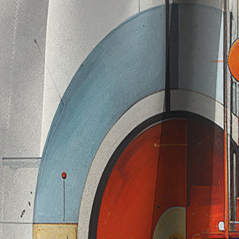 Constructivism Geometric Constructs An Abstract - Rideau occultant Constructivism - 1 panneaux, L 52 po x L 84 po