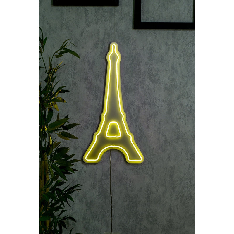 Bande d'éclairage flexible à DEL néon, jaune, 11,0 po x 21,8 po | IP67 imperméable, gabarit en mousse de PVC | Adaptateur DC 12V, 36W Max, 12V 4A | Parfait pour la décoration intérieure / extérieure, les fêtes et les événements
