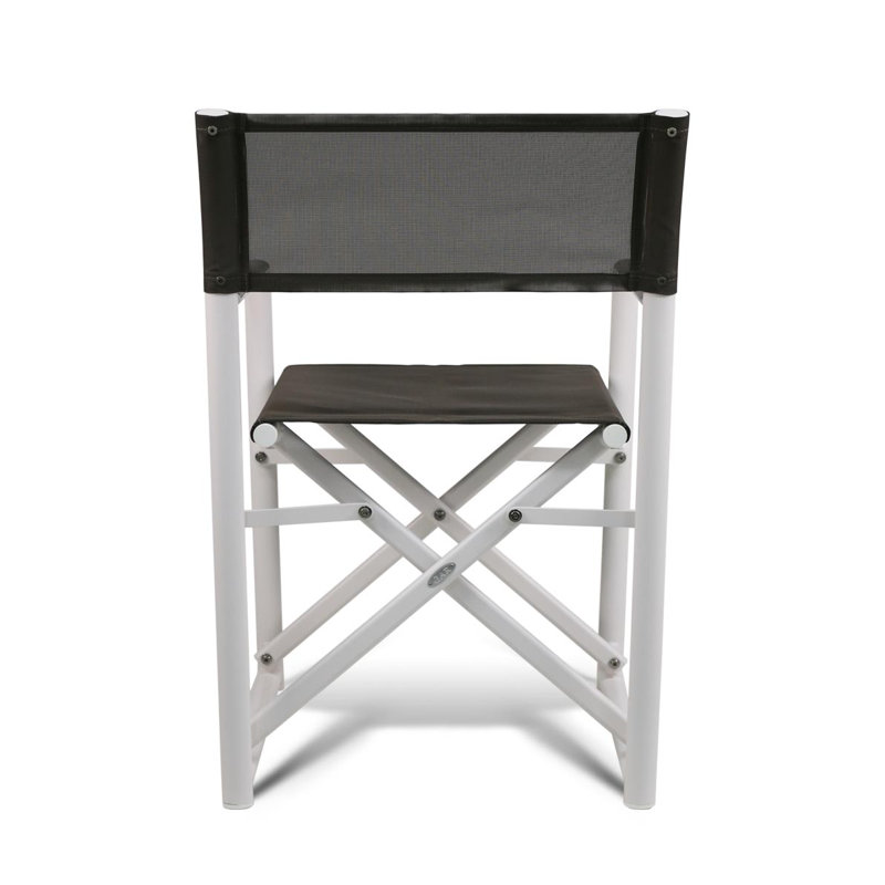Campaign Folding Armchair, White/Taupe