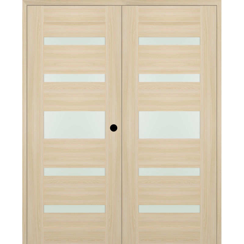 Porte française à panneaux en bois manufacturé préfini, 47,75 po x 95,24 po, Frêne de la loire, Droite