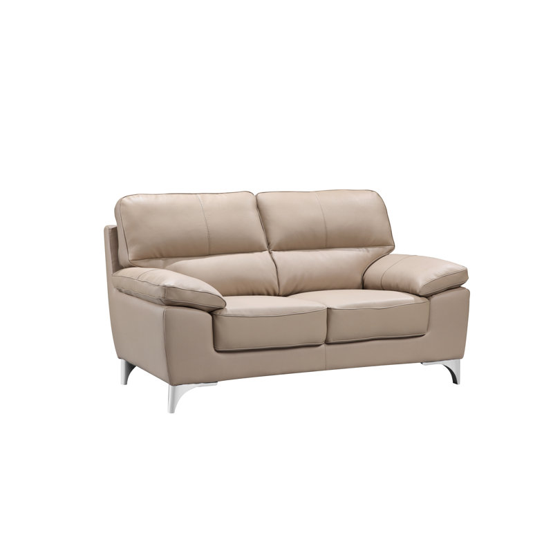 Causeuse en similicuir 64 po Aigan, Similicuir beige