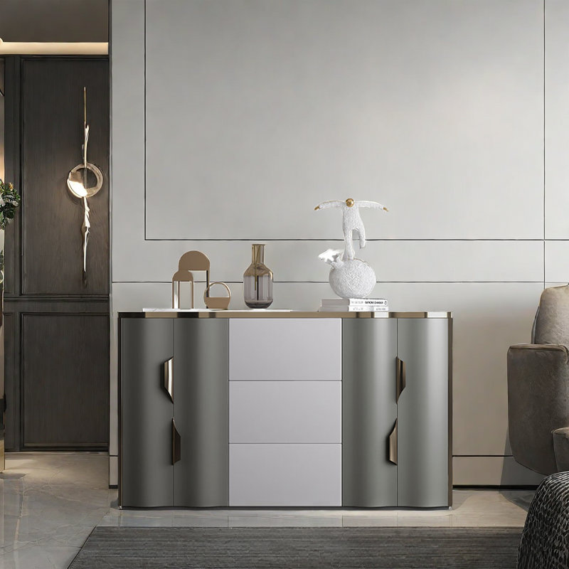 Armoire d'appoint en bois massif Post-Modern