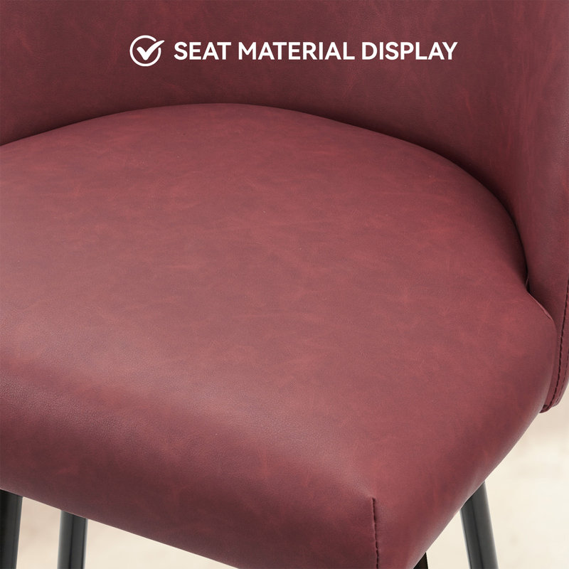 Benedit Swivel Upholstered Counter Stool (Set of 2), Red