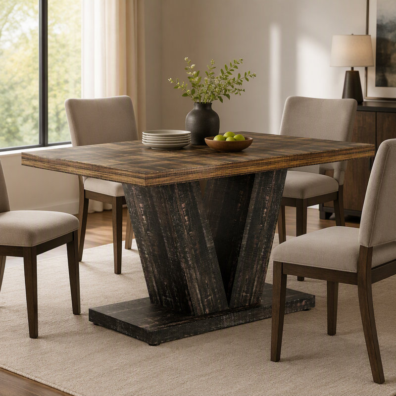 Dining Table, Brown/Grey Black