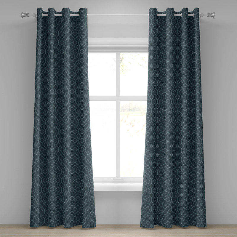 Rideau de fenêtre à 4 panneaux à œillets Latitude Run®, 50 po, bleu ardoise et bleu pâle, L 50 po x L 108 po
