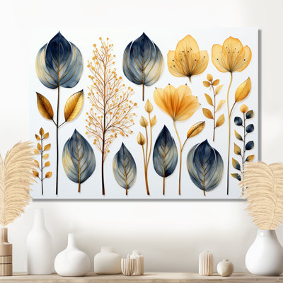 «Collage Dried Autumn Botanicals - Leaves», art mural