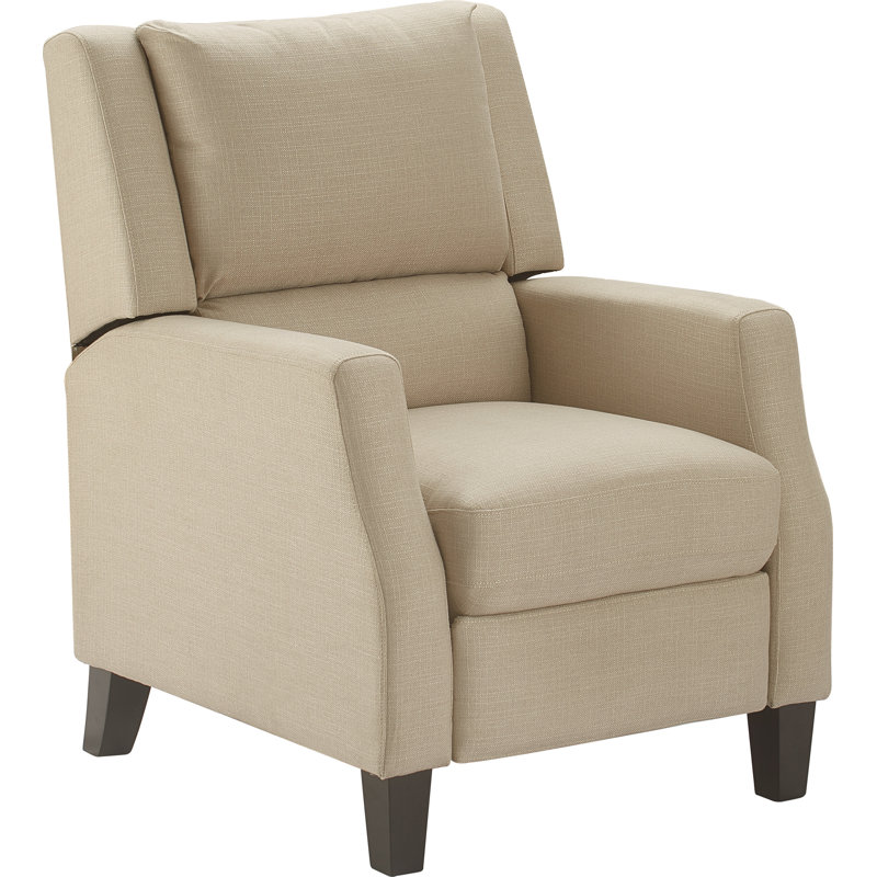 Sand Microfiber Recliner Accent Chair with Metal Legs