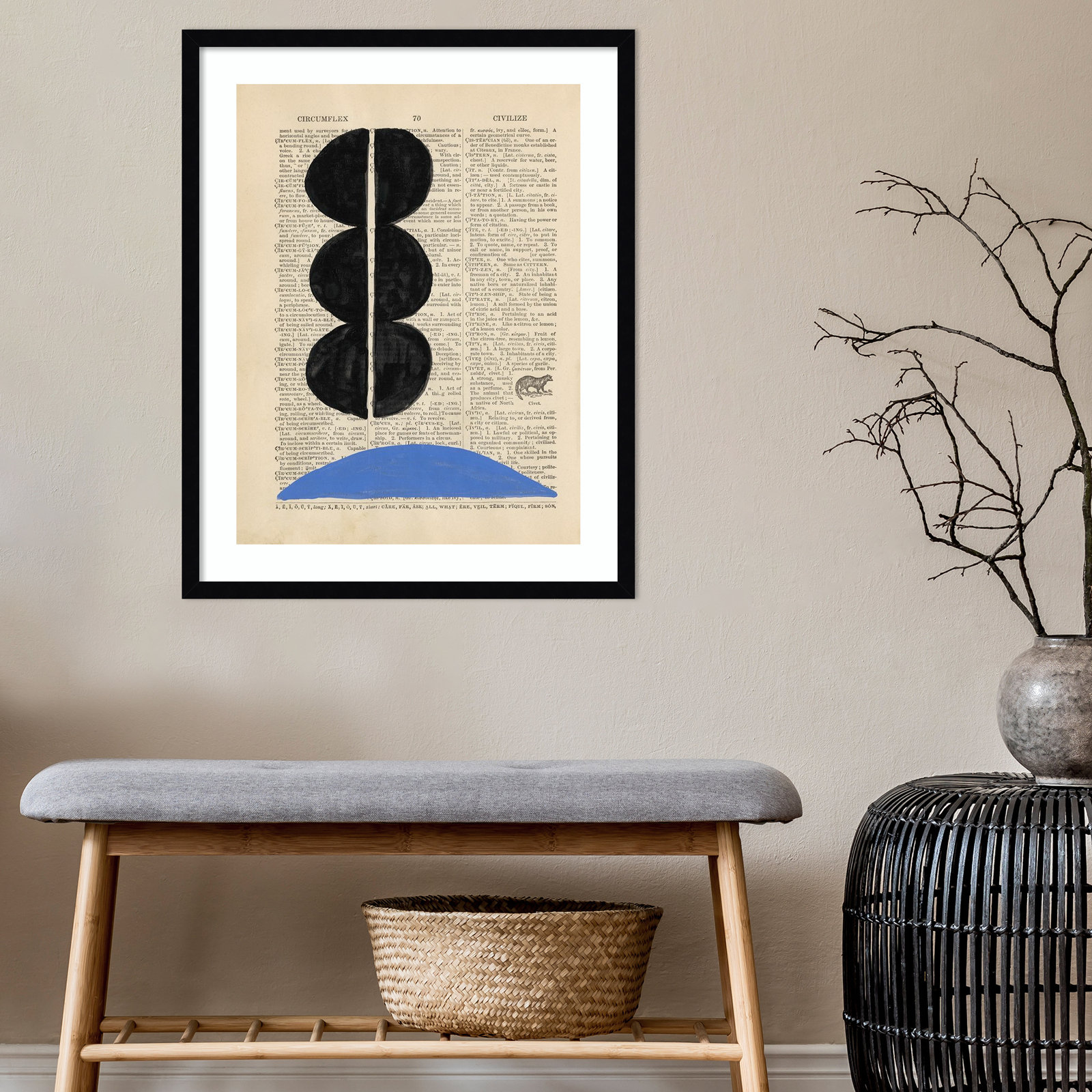 Modern Definition II by W. Stramel, 21.38" H x 17.38" W x 0.88" D, Black Framed Paper