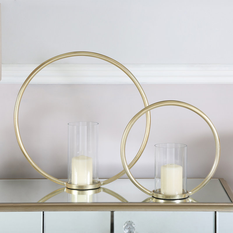 Stainless Steel Tabletop Hurricane, 44cm H x 44cm W x 11cm D