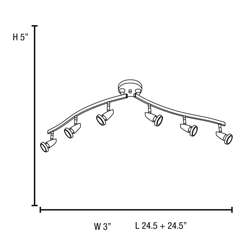 Rocheleau 49'' 6 -Light Track Kit, Brushed Steel