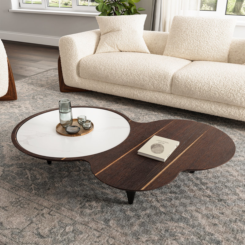 Modern Irregular Walnut Coffee Table