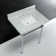 Marble Rectangle Widespread Console Bathroom Sink with Overflow