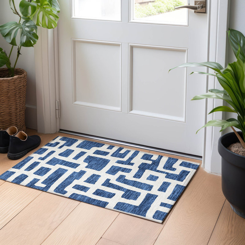 Tapis intérieur / extérieur Chaffinch avec envers antidérapant, Rectangle 1 pi 8 po x 2 pi 6 po