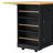 48 inch Large Kitchen Island with Drop Leaf,Power Outlet,Internal Storage Rack,Rolling Kitchen Storage Cart on 5 Wheels with 5 Open Side Racks,for Kitchen,Black (Two Packages)(Not Include Stools)-1780247149