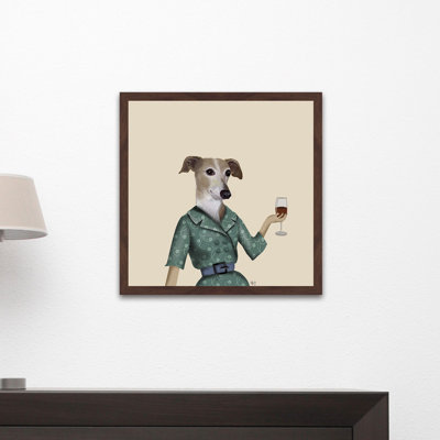 « lévrier wine snob », reproduction encadrée
