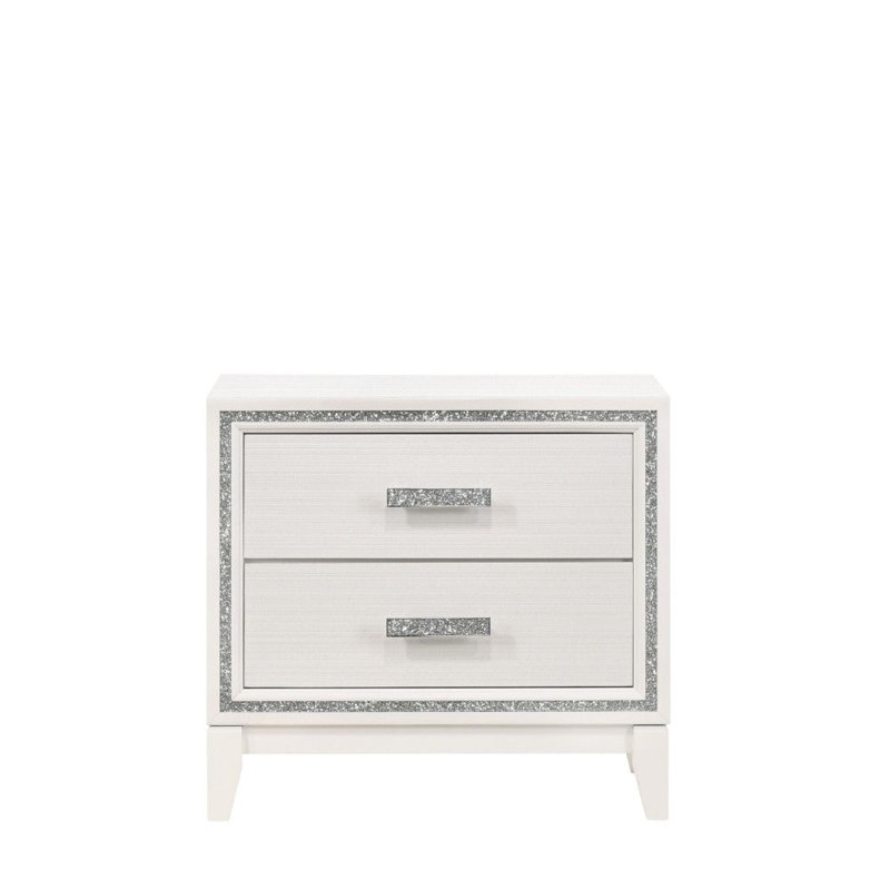 Table de chevet 2 tiroirs Saryiah, Blanc