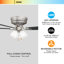 Ventilateur de plafond 52 pales 52 po avec télécommande et ensemble d'éclairage inclus Kalona-1024616597