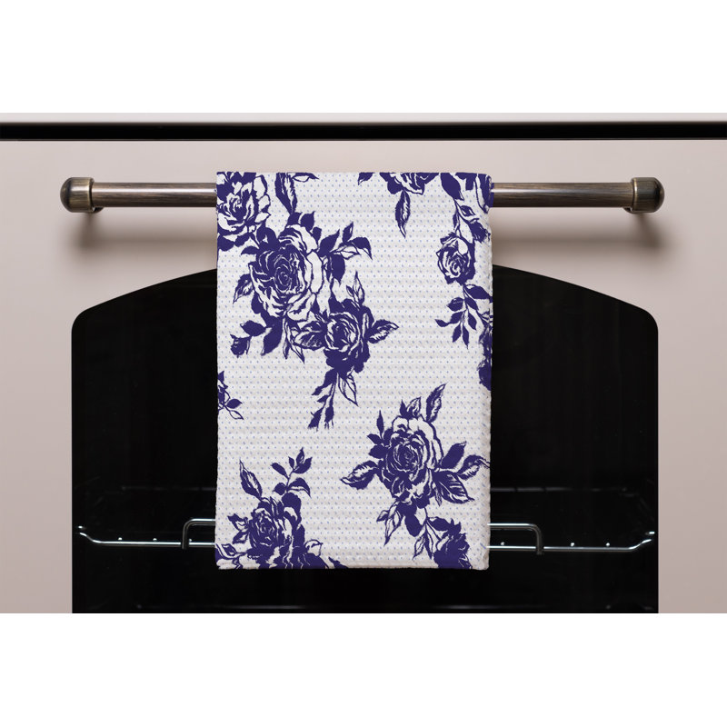 Cotton Floral Waffle Kitchen Towel