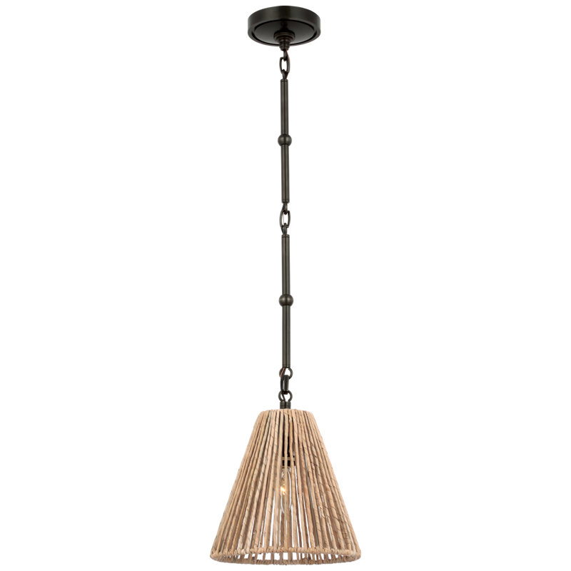 Goodman Pendant by Thomas O'Brien, 10.5" H x 9.5" W x 9.5" D, Bronze