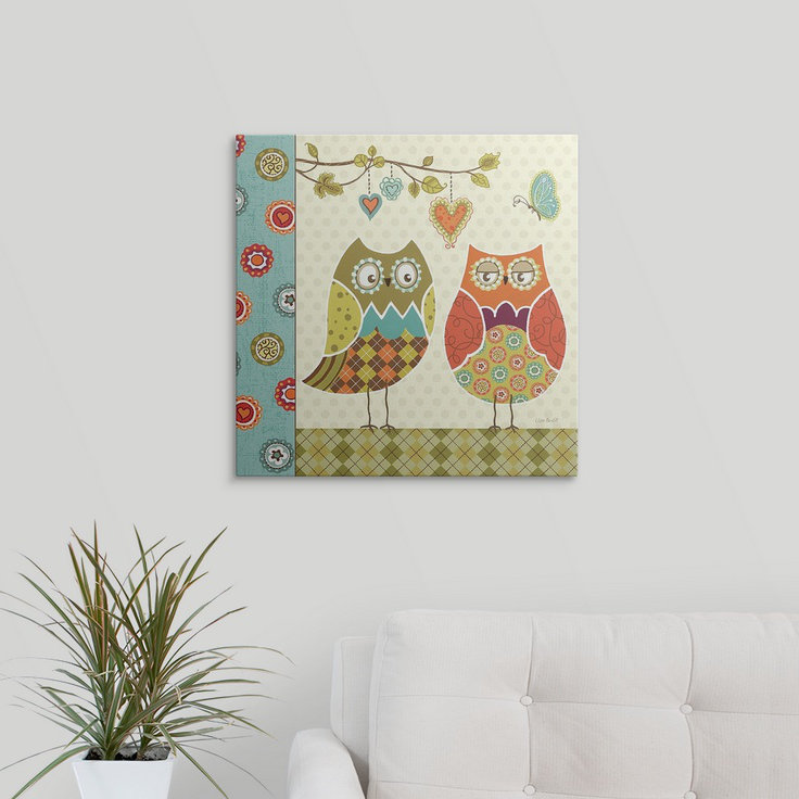 « i » par lisa audit, impression Owl Wonderful, H 35 po x l 35 po x P 1,5 po, Toile