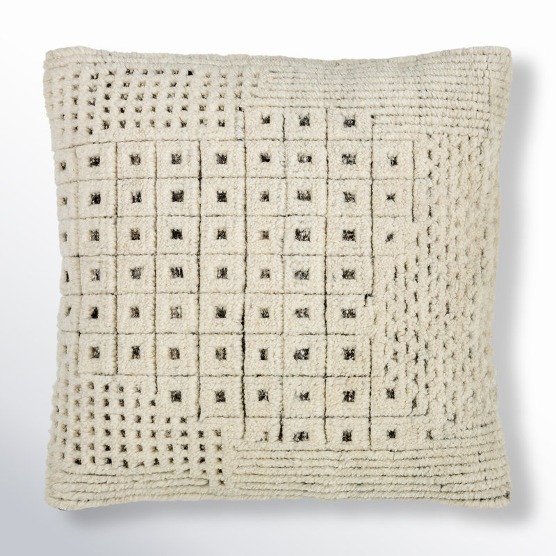 Danza Geometric Wool Blend Throw Pillow, Pillow Cover Only - No Insert, 18" x 18"