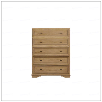 Hickory 5 Drawer Chest -Cashew